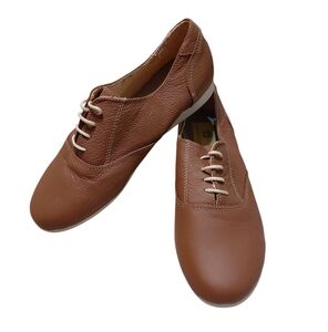 Charleston Shoe Co. Leather Oxford Light Brown Lace Up Women's Shoe Size 7